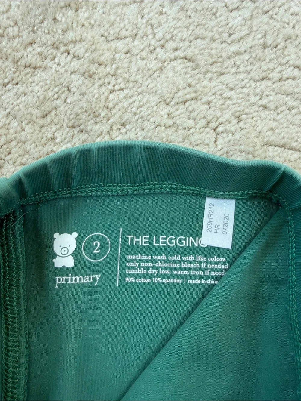 Primary Size 2 Purple Crewneck Sweatshirt and Green Leggings Outfit Bundle
